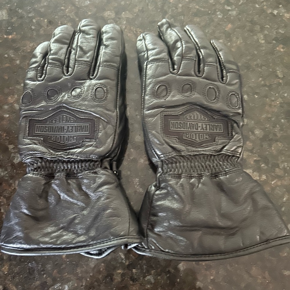 Harley-Davidson Black Leather Motorcycle Gloves